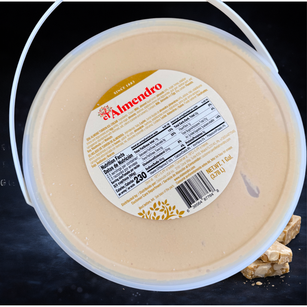 Ice Cream – Almond Turrón 1 Gal.